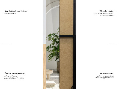 Stoacie zrkadlo s dubovým rámom 36x156 cm