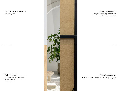 Stoacie zrkadlo s dubovým rámom 36x156 cm