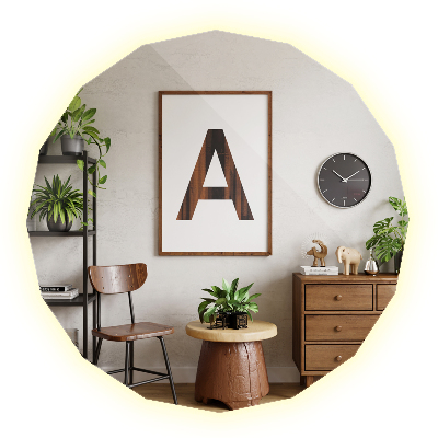 Geometrické zrkadlo s LED podsvietením