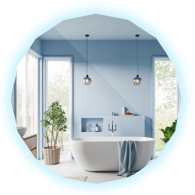 Geometrické zrkadlo s LED podsvietením