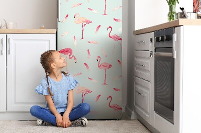 Dekoratívne magnety na chladničku Plameniak a perie
