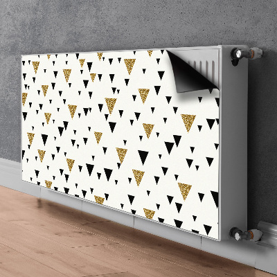 Dekoračný magnet na radiátor Zlaté a černé trojúhelníky