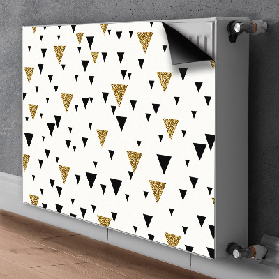 Dekoračný magnet na radiátor Zlaté a černé trojúhelníky
