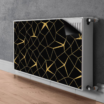 Magnetický kryt na radiátor Zlatá a černá mozaika