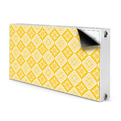 Dekoračný magnet na radiátor Žlutý bílý vzor