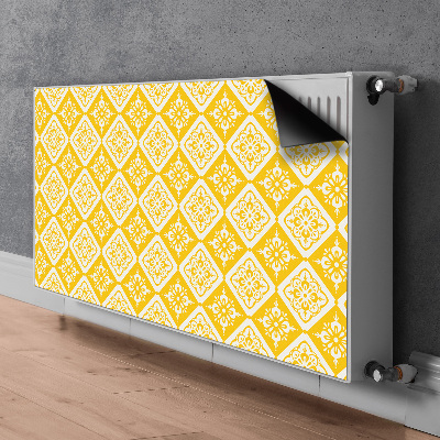 Dekoračný magnet na radiátor Žlutý bílý vzor