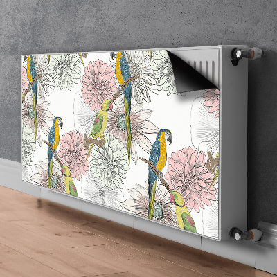 Magnetický kryt na radiátor Papagáj a kvety