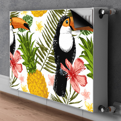 Dekoračný magnet na radiátor Toucan a ananas