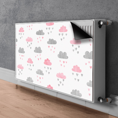 Magnetický kryt na radiátor Minimalistické mraky