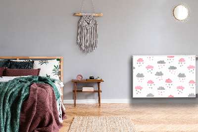 Magnetický kryt na radiátor Minimalistické mraky