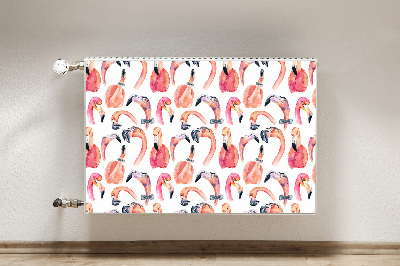 Dekoračný magnetický kryt na radiátor Crazy flamingos