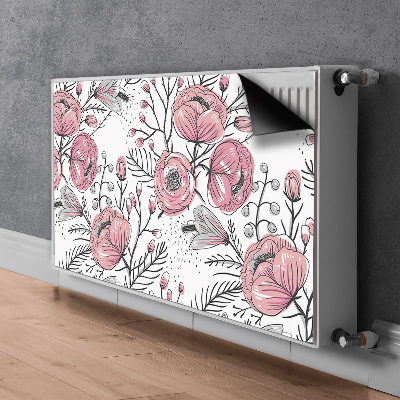 Magnetický kryt na radiátor Pastelové ruže art