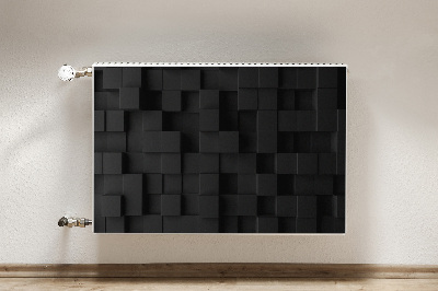 Dekoračný magnet na radiátor Černé 3d kostky