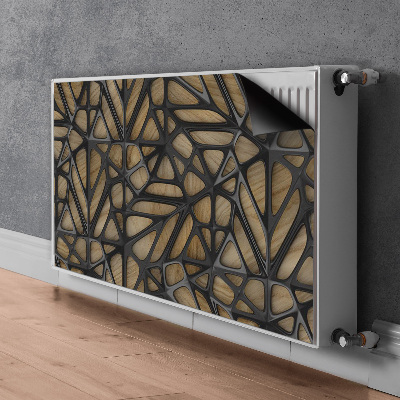 Dekoračný magnet na radiátor Černý vzor na dřevě