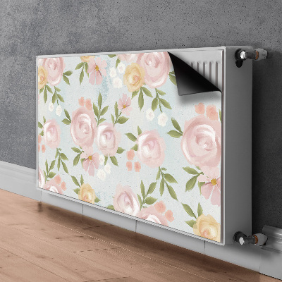 Dekoračný magnetický kryt na radiátor Akvarely květin