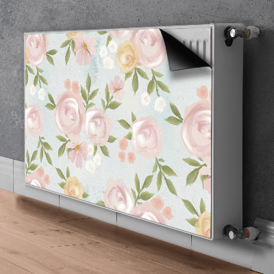 Dekoračný magnetický kryt na radiátor Akvarely květin