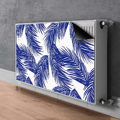 Dekoračný magnetický kryt na radiátor Navy blue leaf