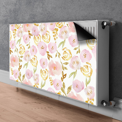 Dekoračný magnetický kryt na radiátor Růžové květy
