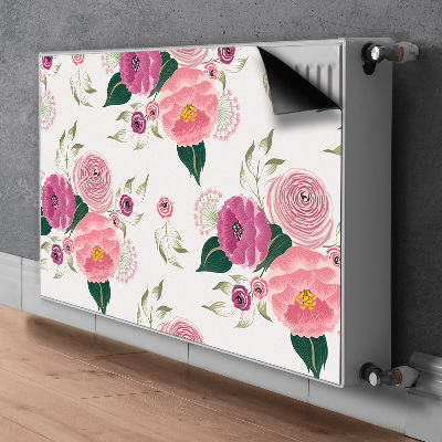 Dekoračný magnetický kryt na radiátor Růžové květy
