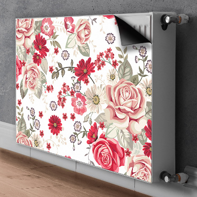 Dekoračný magnet na radiátor Červené květy
