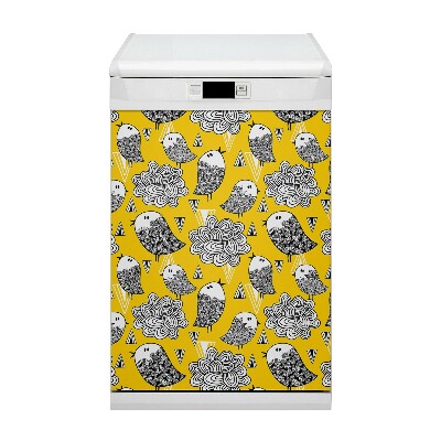 Magnet na umývačku riadu Doodle vtáky
