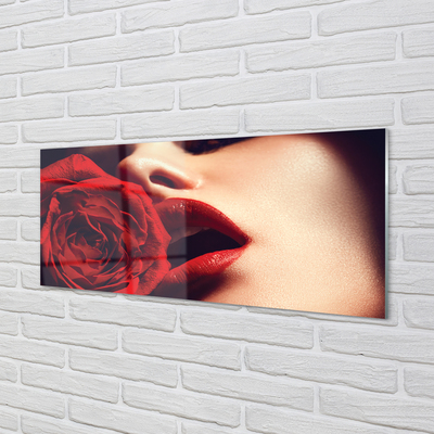 Obraz plexi Rose žena v ústach