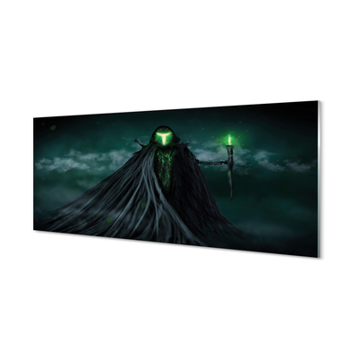 Obraz plexi Temná postava zeleného ohňa