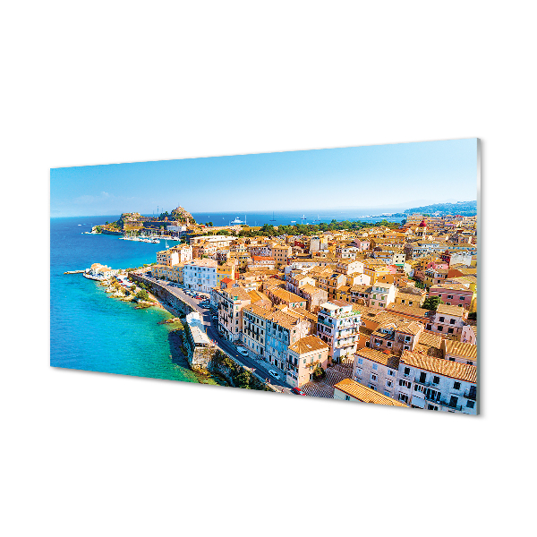 Obraz na akrylátovom skle Grécko morské pobreží mesto