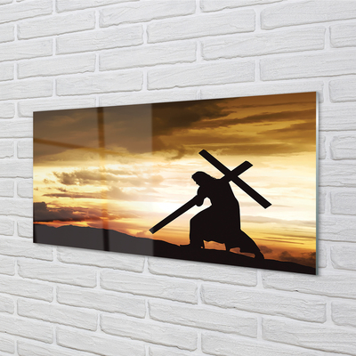 Obraz na akrylátovom skle Jesus cross západ slnka