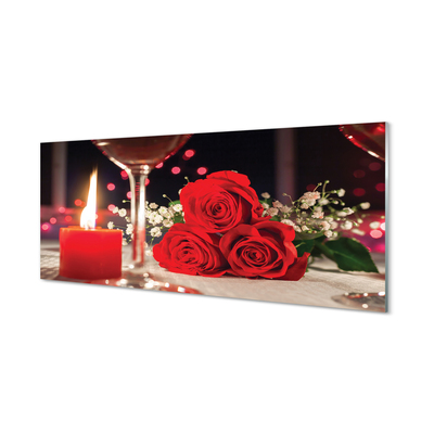 Obraz plexi Ruže sviečka sklo
