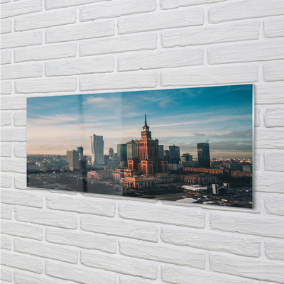 Obraz na akrylátovom skle Varšava panorama mrakodrapov svitania