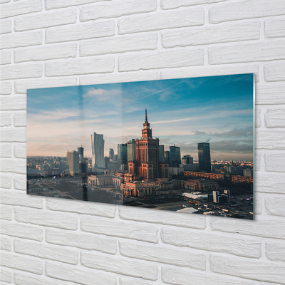 Obraz na akrylátovom skle Varšava panorama mrakodrapov svitania