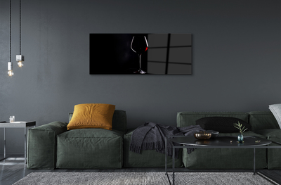 Obraz plexi Čierne pozadie s pohárom vína