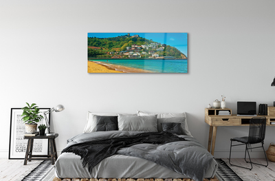 Obraz na akrylátovom skle Španielsko pláž horské mestečko