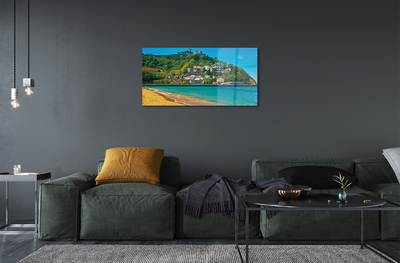 Obraz na akrylátovom skle Španielsko pláž horské mestečko