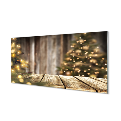 Obraz na akrylátovom skle Dosky vianočné stromčeky