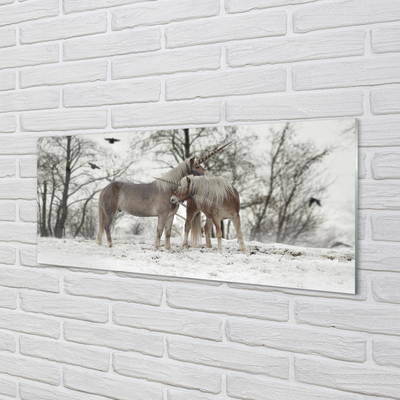 Obraz na akrylátovom skle Zimný lesné jednorožce