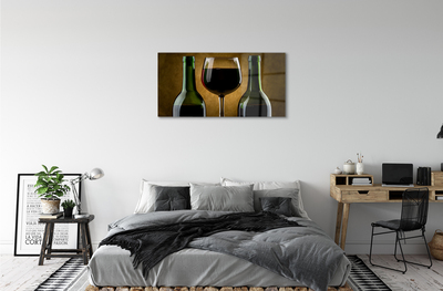 Obraz plexi 2 fľaše poháre na víno