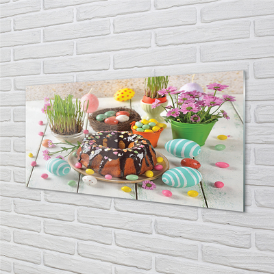 Obraz na akrylátovom skle Vajíčko torta kvety