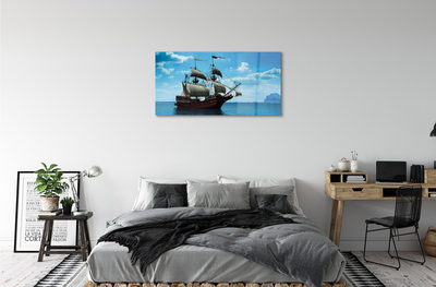 Obraz plexi Loď oblohy zatiahnuté morská