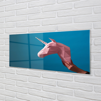 Obraz na akrylátovom skle Ružový jednorožec origami