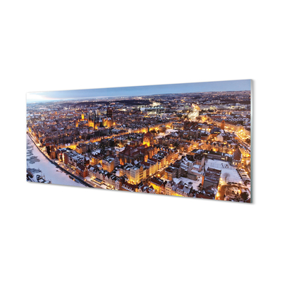 Obraz na akrylátovom skle Gdańsk winter panorama rieka