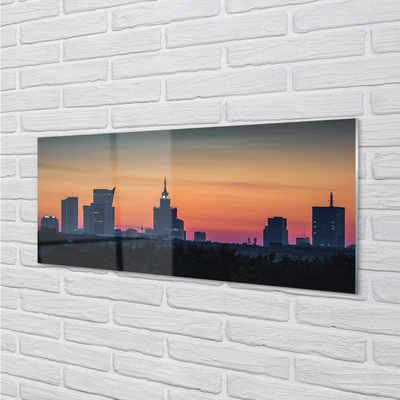 Obraz na akrylátovom skle Sunset panorama varšavy