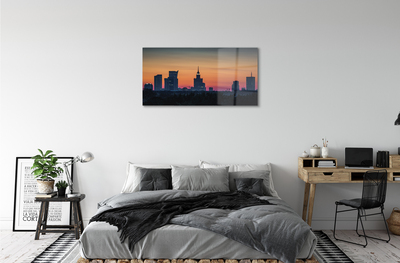 Obraz na akrylátovom skle Sunset panorama varšavy