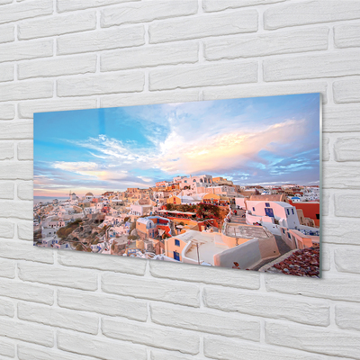 Obraz na akrylátovom skle Grécko panorámu mesta západ slnka