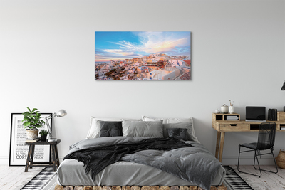 Obraz na akrylátovom skle Grécko panorámu mesta západ slnka