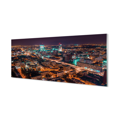 Obraz na akrylátovom skle Varšava mesto nočné panorama