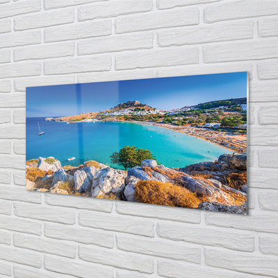 Obraz na akrylátovom skle Grécko pobrežie beach panorama