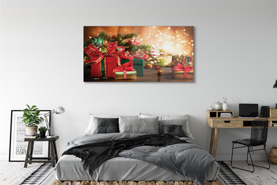 Obraz na akrylátovom skle Darčeky vianočné ozdoby svetla