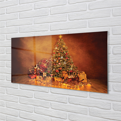 Obraz na akrylátovom skle Vianočné osvetlenie dekorácie darčeky
